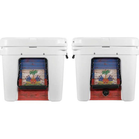 Haiti Flag Dark Wood YETI Tundra 65 Hard Cooler Skin